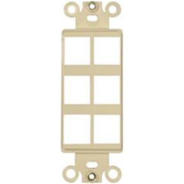 Doomsday Decorator Wallplate For Keystone Jacks And Modular Inserts Six Ports Ivory DO390770